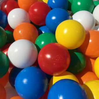 75mm 6 Colour Mix Ball Pit Balls (500 in a bag)