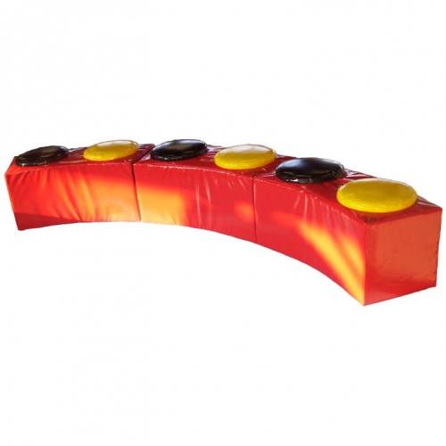 Soft Play Nursery Curved Button Bench
